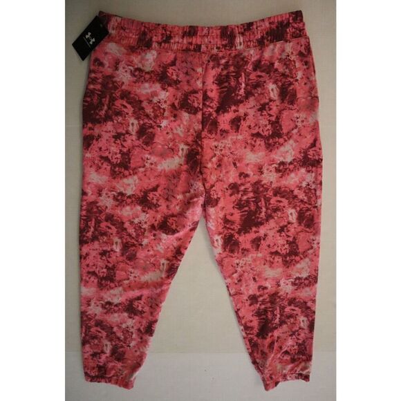 Under Armour 1373040 669 Womens Sz Medium Pink Tie Dye Rival Terry Print Joggers - Picture 4 of 9